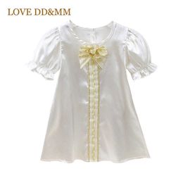 LOVE DD&MM Girls Dresses Summer Casual Bow Dress Kids Sweet Costume Children Party Baby Clothing 3-8 Y 210715