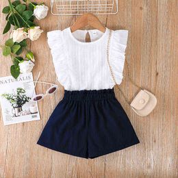 Girls Clothing Sets 2022 Summer Cotton Vest Two-piece Sleeveless Children Sets Casual Fashion Toddler Girls Clothes Suit Pants Y220310