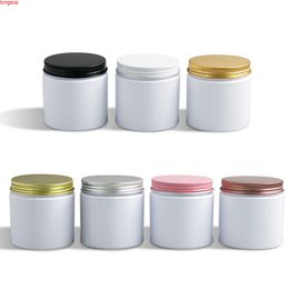 20 x 200G White Travel Empty PET Jars with Aluminium Screw Lids 200g 6.66oz Cream Cosmetic Containers packaginggoods