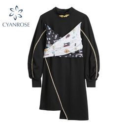 Cheongsam Dress Women Chinese Style Chest Spliced Cloth Bandage Lantern Long Sleeve Vintage Vestidos Female Spring Frocks 210417