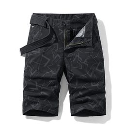 Summer Men's Camouflage Cotton Zipper Casual Pocket Regular Five-Point Pants Military Cargo Plus Size Shorts 210629