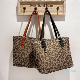 Evening Bags Cheetah Print Tote Shoulder For Women Trend Luxury Fashion High Quality Brand Large Designer Ladies Handbags