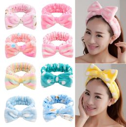Flannel Headbands Party Supplies Knitted Bow Hairband Women's Face Washing and Hair Band Fluffy Headwears Headwraps Hairs Accessories Jewelry ZYY1010