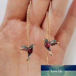 DW Unique Long Drop Earrings Bird Pendant Tassel Crystal Pendant Earrings Ladies Jewellery Design Birthday Gifts Drop Shipping Factory price expert design Quality