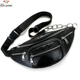 Waist Bags DORANMI Classic Punk Style Fanny Pack 2021 Fashion Leather Bag Crossbody Chest Zipper Closure Belt CBB023