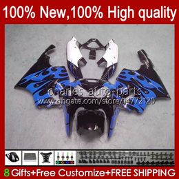 OEM Body For KAWASAKI NINJA ZX7R ZX750 1996 1997 1998 1999 2000 2001 2002 2003 Bodyworks 28HC.75 ZX 7 R blue flames new ZX 750 ZX 7R ZX-750 ZX-7R 96 97 98 99 00 01 02 03 Fairing