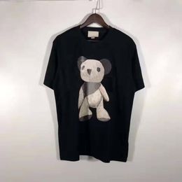 Men's T-shirts t Summer Breathable Tees Fashion Style Bear Pattern Printed Short Sleeves Unisex Street Wears Tshirts Size M-2xl
