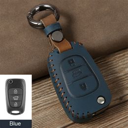 3 Button Retro Leather Flip Key Case Cover Holder Shell For KIA Rondo Sportage Soul Rio For Hyundai I30 IX35 Avante Verna