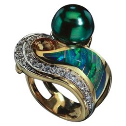 -Anéis de casamento cor ouro natural esmeralda anel de pedras preciosas para mulheres fina anillos bijoux femme jóias bizuteria jade