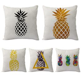 Pineapple Pillow Case Decorative Throw Pillow Pineapple Top Pillow Cases Outdoor Indoor Square Cushion Covers for Home Sofa Couch 18"x18"