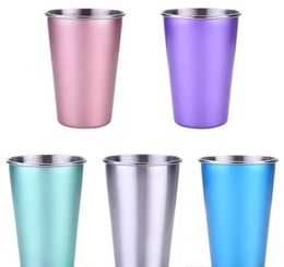2021 style beer cup durable water cup colorful coffee mug stainless steel tumbler 5 colors to choose