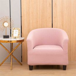 Club Chair Slipcover Stretch Armchair Covers Pink Tub Sofa Spandex Couch for Bar Counter Living Room 211207
