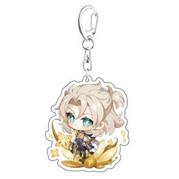 Cartoon Anime Genshin Impact Keychain Women Venti Paimon Player Diluc Klee Girls Cute Key Chains Bag Pendant Key Ring Breloczek