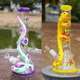 13 Inch 18mm Female Joint Water Pipes Hookahs 7mm Thick Handwork Rig Handcraft Heady Glass Bong Pipe Oil Dab Rigs LXMD20104