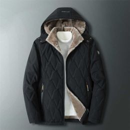Thick Fleece Hooded Parkas Jacket Men Winter High Quality Waterproof Coat Fashion Casual Winter Wool Liner Parkas Male 211204
