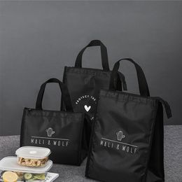Contracted Style Insulated Lunch Bag Durable Bento Pouch Thermal Box Tote Cooler Bag Container