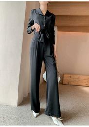 AYES Korean Women Loose Solid Wide Leg Pants 2021 Autumn Korean High Waist Loose Casual All-Match Loose Simple Wide-Leg Trousers Q0801