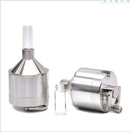 Hand operated metal cigarette grinder 44mm * 107mm all aluminum funnel cigarette grinder Herb Grinder in stock