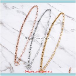 Necklaces & Pendants Jewelrywholesale Darby Toggle Chain Necklace Stainless Steel Chunky Minimalist Steampunk Rock Jewelry 10Pcs/Lot Chokers