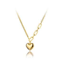 Pendant Necklaces Fashion Titanium Stainless Steel Lovely Heart Charm Bohemia Chain Choker Necklace For Women N20133