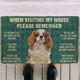 3D Please Remember Cavalier King Charles Spaniel Dogs House Doormat Indoor Non Slip Door Floor Mats Decor Porch 220301