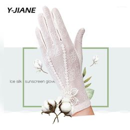 Solid Women's Thin Female Drive Gloves Sun Creen Slip-resistant Summer Protection Cotton For Women #G31