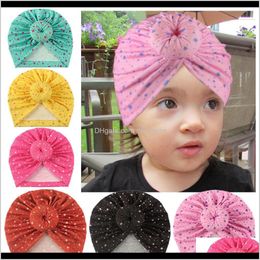 Caps Hats Accessories Baby Kids Maternity Drop Delivery 2021 Products Childrens Headscarf Baby Star Print Knotting Indian Pullover Cap Mquxj