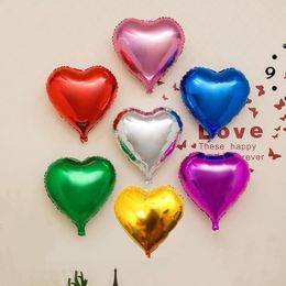 Party Decoration 10pcs 10Inch Pink Heart Foil Helium Balloons Wedding Happy Birthday Adult Aluminium Love Anniversaire Ballons