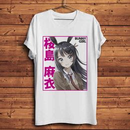 Waifu Unisex Kawaii AoButa Anime Shirt Rascal Does Not Dream of Bunny Girl Senpai Manga Tee Anime Shirt Mai Sakurajima Streetwear