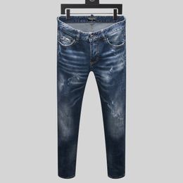 DSQ PHANTOM TURTLE Men's Jeans Mens Italian Designer Jeans Skinny Ripped Cool Guy Causal Hole Denim Fashion Brand Fit Jeans Men Washed Pants 65252