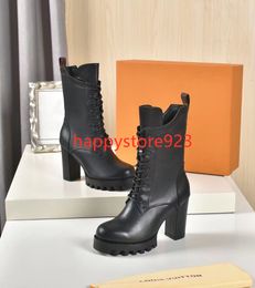 Women MAJOR Ankle long Boots Fashion Lace up Platform Leather Martin Boot Top Designer Ladies Letter Print winter overknee booties shoes 220