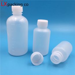 100 pcs 100ml White Lucency Plastic PE Empty Bottle Soup Pill Powder Essence A Calibration packaging bottlesgood qty