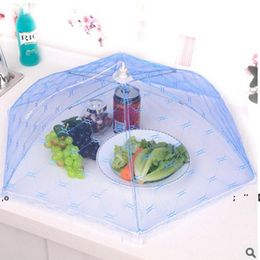 Large 25 inch Umbrella Food Cover Picnic Kitchen Anti Fly Mosquito Net Table Tent Gauze Cover Mesh Food Cover Kitchen Tools RRF12159