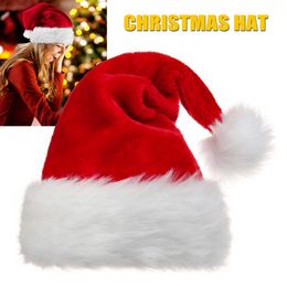 Navidad New Year Santa Claus Christmas Hat Plush Thicken Adult Kids Christmas Hat Merry Christmas Festival Supplies Decorations