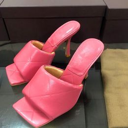 nuovi sandali stiletto da donna a forma di lozen in pelle opaca con punta squadrata unica, punta aperta, sandali estivi comodi e casual