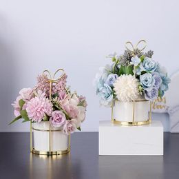 Vases Ceramic Vase Office Coffee Desktop Artificial Flower Plants Pot Home Furnishing Decoration Crafts Living Room Table Ornaments