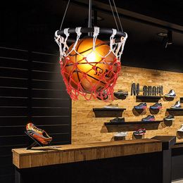 Basketball Pendant Lamp Kitchen Hanglamp Football Glass Lights Kids Room Industrial Hanging Light Fixture Lighting Lamps