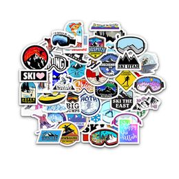 50pcs Skiing Stickers Skate Accessories For Skateboard Laptop Luggage Bicycle Motorcycle Phone Car Decals Party Decor