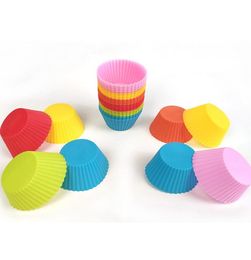 2021 New Fashion 7cm Round shape Silicone Muffin Cases Cake Cupcake Liner Baking Mold 7colors choose freely