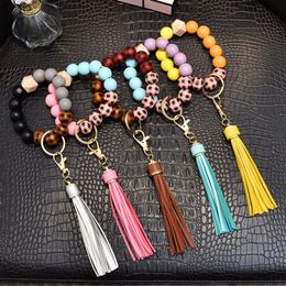 Handmade Beaded Bracelet Tassel Keychain Women's Portable Key Charm Creative Bracelet Ladies Keyring