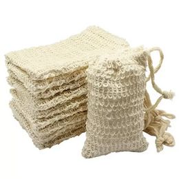 Natural Sisal Soap Bag Exfoliating Soap Saver Pouch Holder WJY591