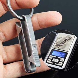 Titanium Simple Keychain Luxury Car Key Ring Waist Hanging Buckle Belt Carbine Super Lightweight Key Holder for Man Best Gift H0915