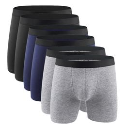 Cotton Men's Panties Underwear Boxer Shorts Long Leg Comfort Men Underpants Male Hombre Boxer Marca European Size Plus S-XXL 210826