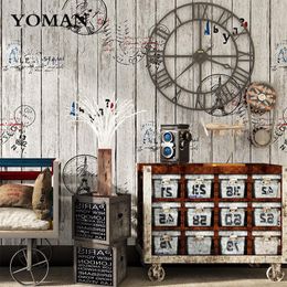 Wallpapers YOUMAN Wall Coverings PVC Vintage Wallpaper Industrial Wood Panel Paper Roll Coffee Shop Bar Restaurant