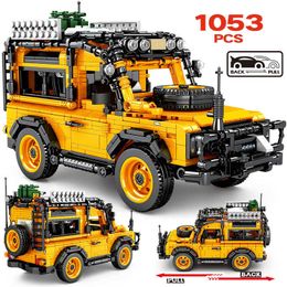 1:15 City Technical Pull Back SUV Off-road Vehicle Building Blocks Creator MOC Racing Car SuperCar Bricks Toys For Children Q0624