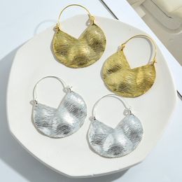 Vintage Gold Metal Long Teardrop Hoop Earring For Women Irregular Maxi Pendant Earrings Jewelry Party