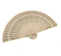 2021 Personalised sandalwood folding hand fans with organza bag wedding favours fan party giveaways in bulk 50pcs lot