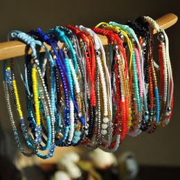 Mini Small Millet Beads Braided Rope Bracelet adjustable Colorful Bohemian Styles Women Girls Fashion Chain Bangle Jewelry Gift