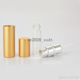 300pcs 5ml matte flathead anodized Aluminium perfume tube perfume spray bottle subbottling health care bottle can be Customised
