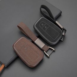 Leather Car Key Case Fob Cover for Toyota CHR Auris Vitz Aygo Prado Camry V70 RAV4 Fortuner 2019 2020 Key Ring Shell